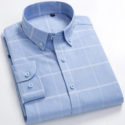 Premium Cotton Check Slim Fit Men Shirt (CHK121)