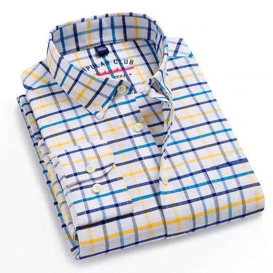 Premium Cotton Check Slim Fit Men Shirt (CHK202)