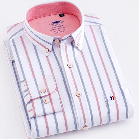 Premium Cotton Check Slim Fit Men Shirt (CHK124)