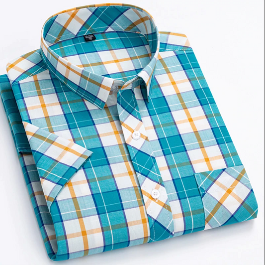 Men's Slim Fit Cotton Checked Casual Shirt (SC013)